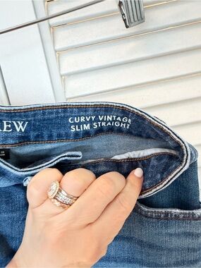 J. Crew Curvy Vintage Slim Straight Jeans - Medium Blue Wash - size 27